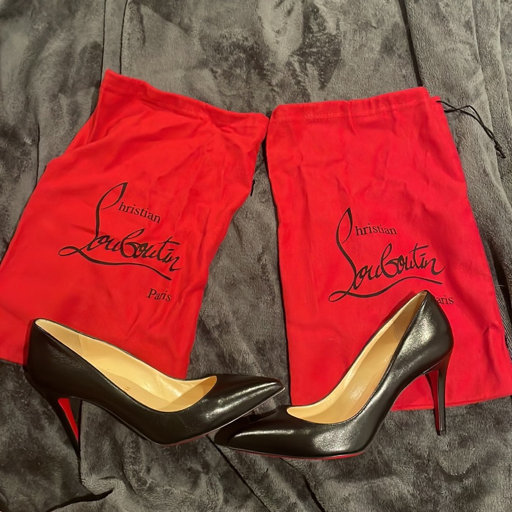 Christian louboutin pigalle black leather pumps